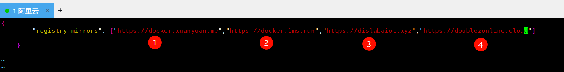 daemon.json加速源配置